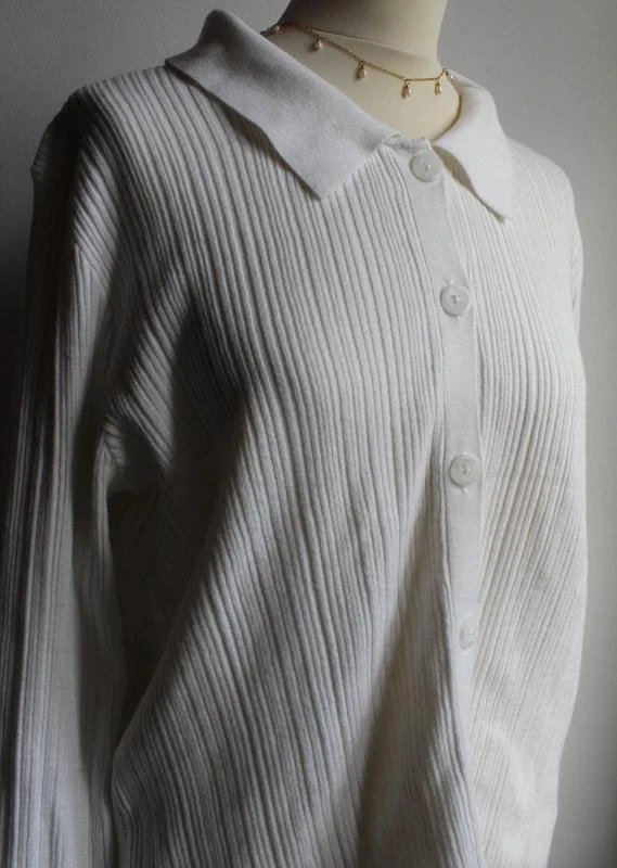 Fine white ribbed sweater Kiabi – photo 3